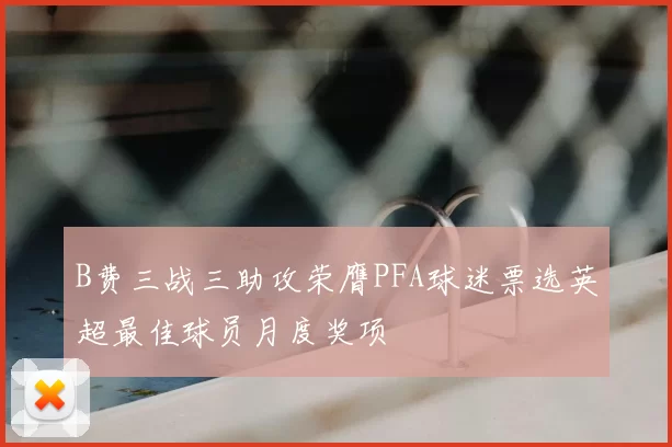 B费三战三助攻荣膺PFA球迷票选英超最佳球员月度奖项